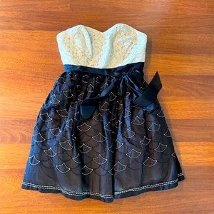 Anthropologie meadow rue nwot never worn lace strapless dress full skirt 6